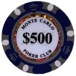 Bundle of 25 purple monte carlo poker chips