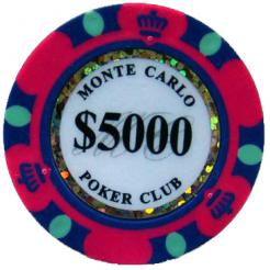 Bundle of 25 pink monte carlo poker chips